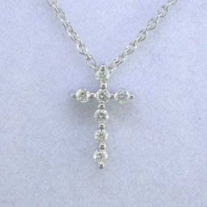 14k diamond cross necklace